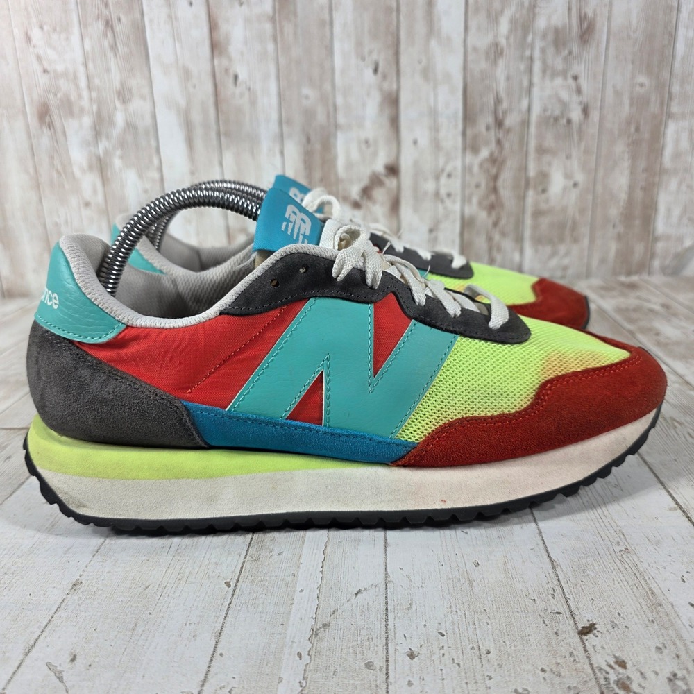 New Balance 237 Mens Team Red Bayside Multi Color Sneakers MS237PK1 Size 9